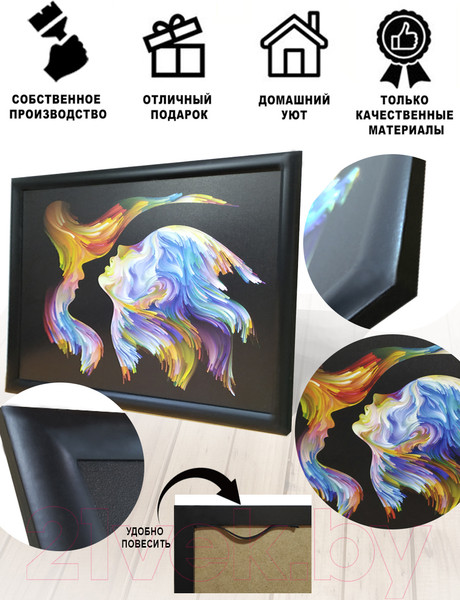 Изображение товара Картина Декарт Абстракция цветнвые лица-2 8Л2937 (в раме)