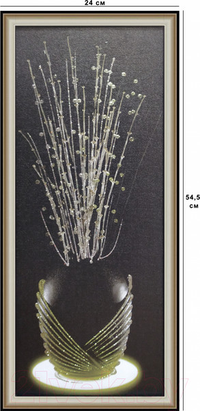 Изображение товара Картина Декарт Белые цветы в черной вазе-3 8Л2212 (в раме)