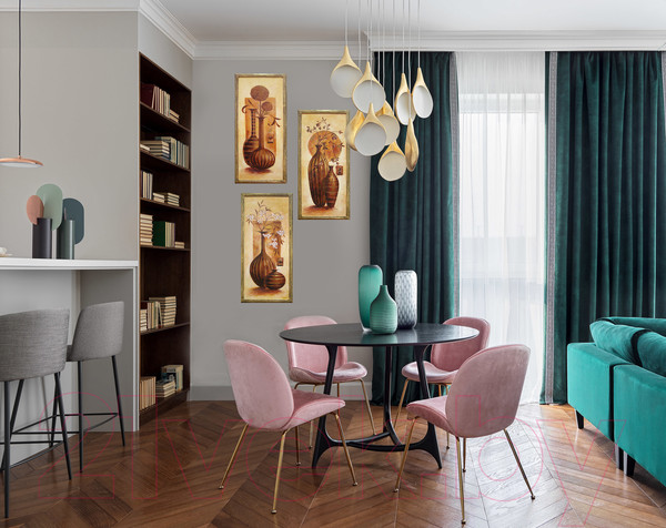 Изображение товара Картина Декарт Коричневая ваза в полоску-2 8Л3454 (в раме)