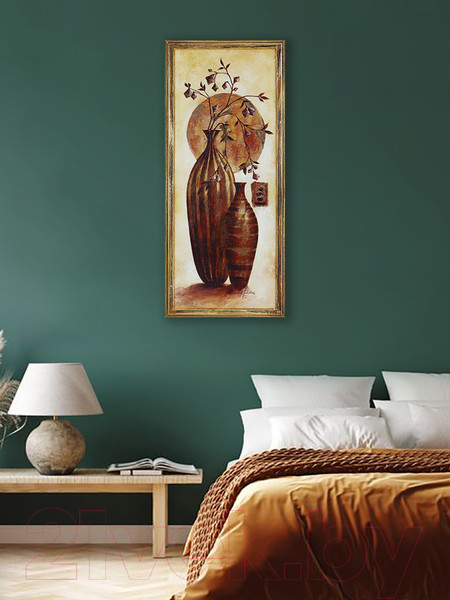 Изображение товара Картина Декарт Коричневая ваза в полоску-2 8Л3454 (в раме)