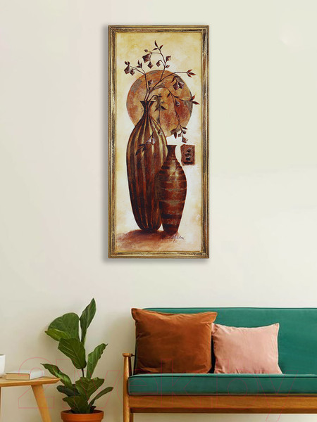 Изображение товара Картина Декарт Коричневая ваза в полоску-2 8Л3454 (в раме)