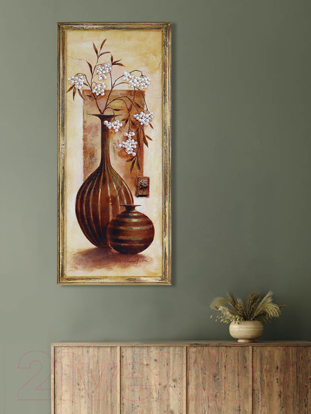 Изображение товара Картина Декарт Коричневая ваза в полоску-3 8Л3455 (в раме)