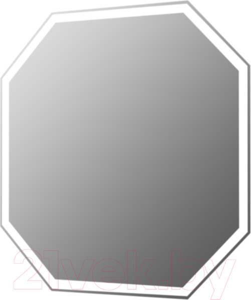Изображение товара Зеркало Пекам Octagon 100x80 / octagon-100x80 (c подсветкой, с механической клавишей включения)