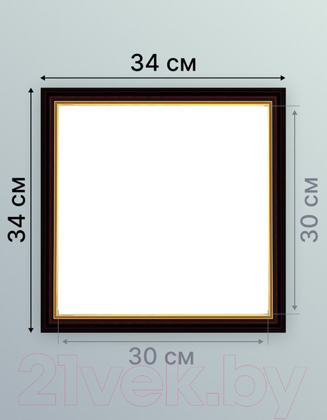 Изображение товара Рамка Декарт 30x30 8Л3486 (коричневый с золотом)