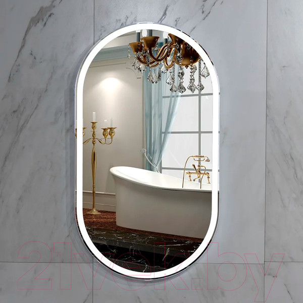 Изображение товара Зеркало Пекам Iva 1 45x90 / Iva1-45x90 (c подсветкой, с механической клавишей включения)