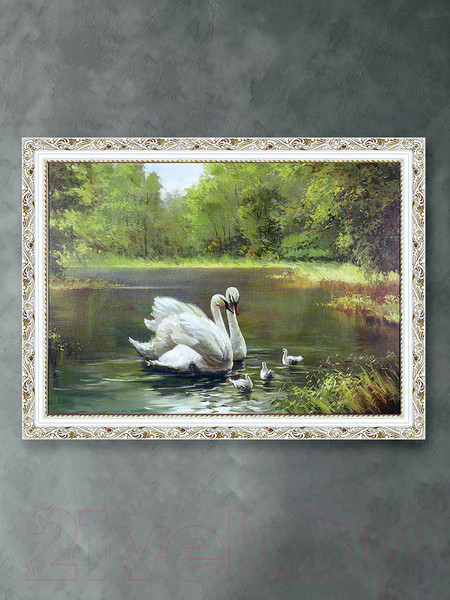 Изображение товара Картина Декарт Лебеди на озере 8Л2929 (в раме)