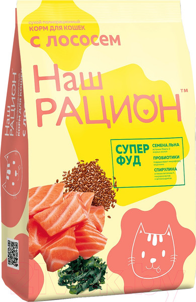 Изображение товара Сухой корм для кошек Наш рацион С лососем (10кг)