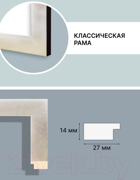 Изображение товара Рамка Декарт 40x50 8Л3082 (серебристый)
