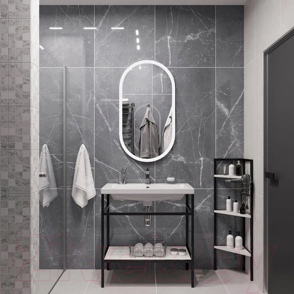 Изображение товара Зеркало Пекам Iva 45x90 / Iva-45x90s (с подсветкой, с сенсором на прикосновение)