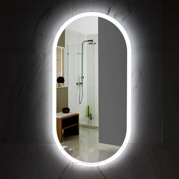 Изображение товара Зеркало Пекам Iva 45x90 / Iva-45x90s (с подсветкой, с сенсором на прикосновение)