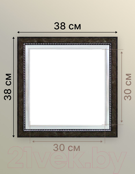 Изображение товара Рамка Декарт 30x30 8Л3499 (коричневый с серебром)
