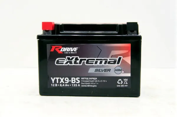 Изображение товара Мотоаккумулятор RDrive eXtremal Silver YTX9-BS (8.4 А/ч)