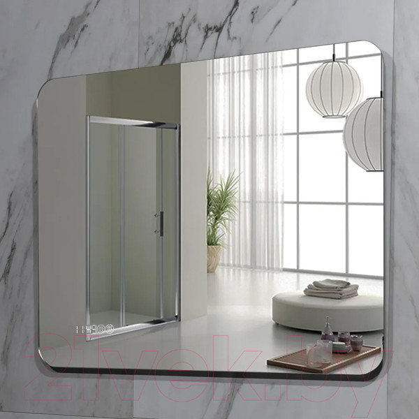 Изображение товара Зеркало Пекам MartaFly 140x80 / MartaFly-140x80spcl (подсветка, двойной сенсор, подогрев, часы)