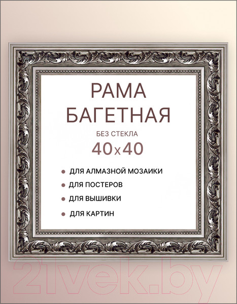Изображение товара Рамка Декарт 40x40 8Л3092 (серебристый)
