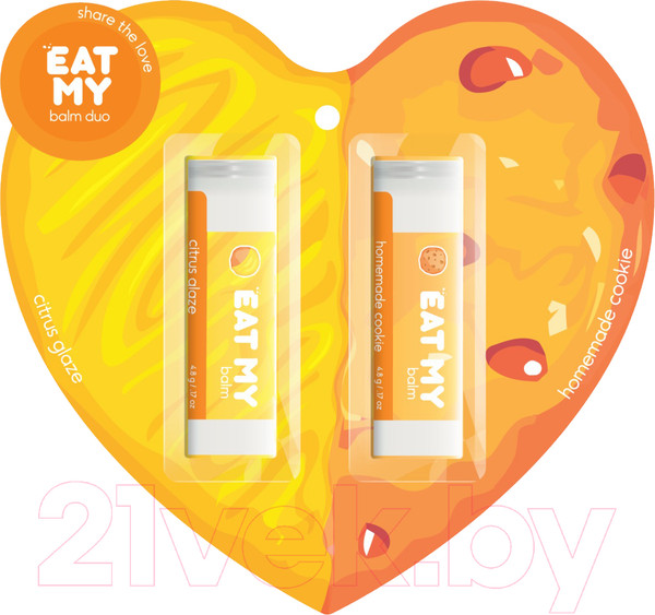 Изображение товара Набор бальзамов для губ Eat My Поделись любовью Печенье+цитрус (2шт)