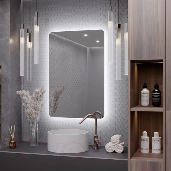 Изображение товара Зеркало Пекам MartaFly 80x110 / MartaFly-80x110d (подсветка, с сенсором на взмах руки)