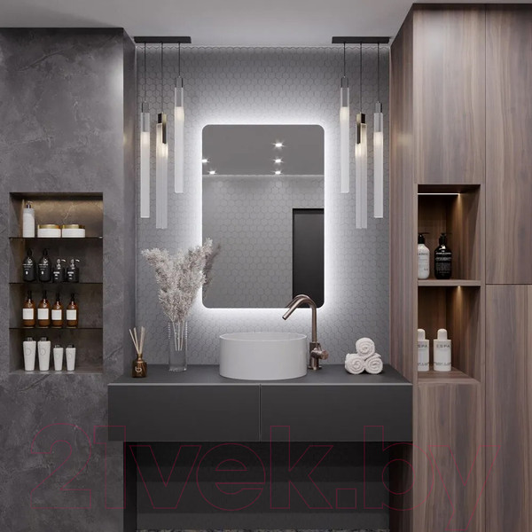 Изображение товара Зеркало Пекам MartaFly 80x110 / MartaFly-80x110d (подсветка, с сенсором на взмах руки)