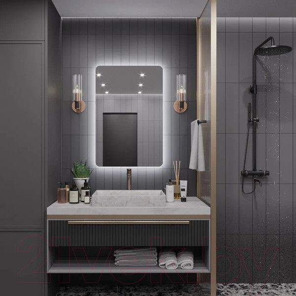 Изображение товара Зеркало Пекам MartaFly 80x110 / MartaFly-80x110d (подсветка, с сенсором на взмах руки)
