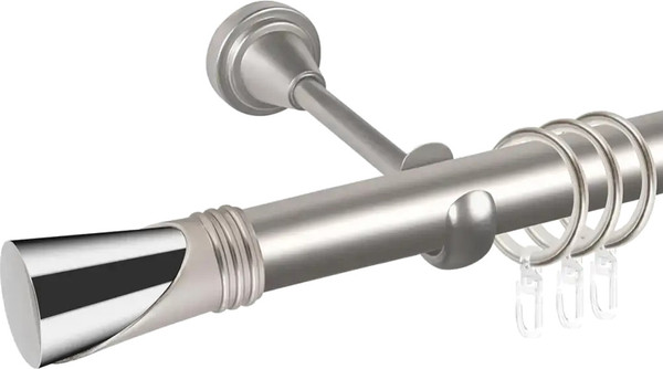 Изображение товара Карниз для штор АС ФОРОС Prime D16Г + наконечники Вега хром (3м, сатин)