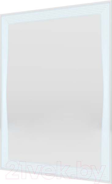 Изображение товара Зеркало Пекам Lines 80x120 / lines-80x120dpcl (с подсветкой, с сенсором на взмах руки, подогревом, часами)