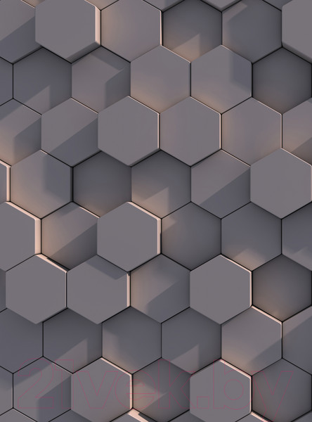 Изображение товара Фотообои листовые Vimala 3D Шестиугольники 3 (270x200)