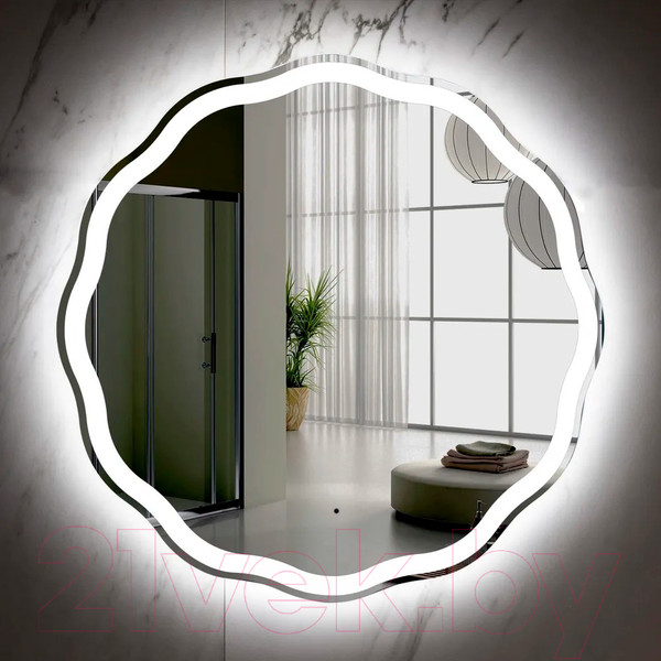 Изображение товара Зеркало Пекам Roma 70x70 / roma-70x70B (с подсветкой, с бесконтактным сенсором)