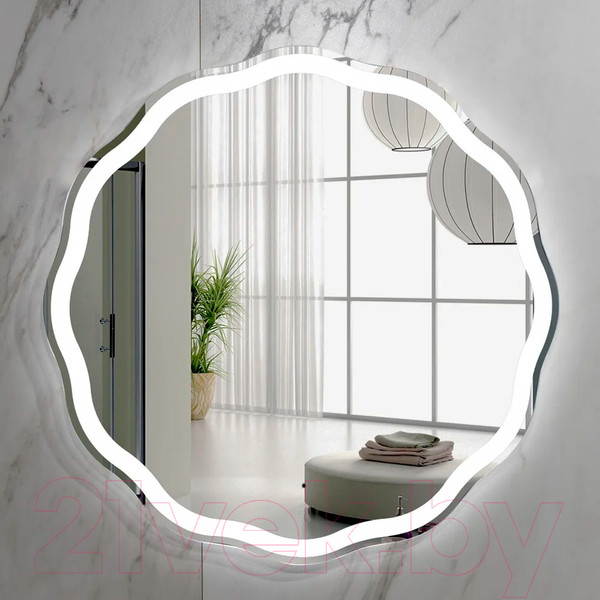 Изображение товара Зеркало Пекам Roma 70x70 / roma-70x70B (с подсветкой, с бесконтактным сенсором)