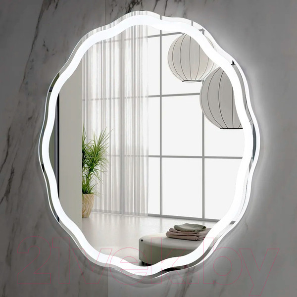 Изображение товара Зеркало Пекам Roma 70x70 / roma-70x70B (с подсветкой, с бесконтактным сенсором)