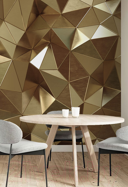 Изображение товара Фотообои листовые Vimala Треугольники в золоте (270x200)