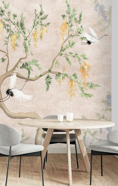 Изображение товара Фотообои листовые Vimala Дерево и птицы (270x200)