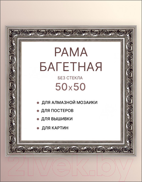 Изображение товара Рамка Декарт 50x50 8Л3506 (серебристый)