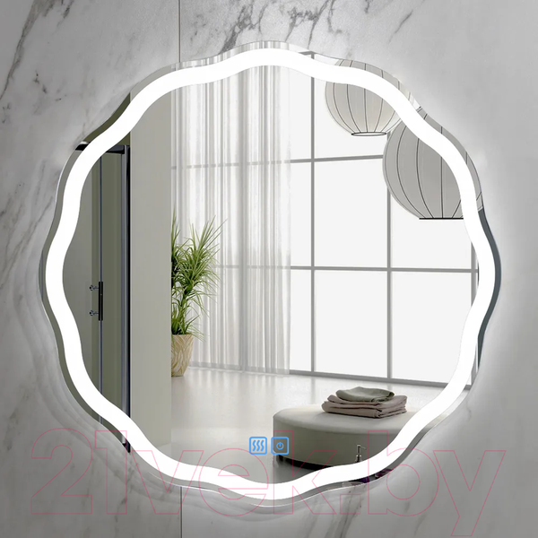 Изображение товара Зеркало Пекам Roma 70x70 / roma-70x70sp (с подсветкой, с сенсором на прикосновение, подогревом)