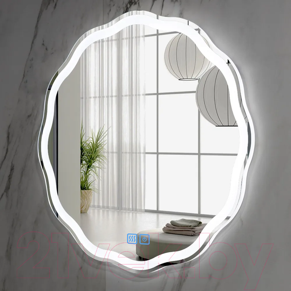 Изображение товара Зеркало Пекам Roma 70x70 / roma-70x70sp (с подсветкой, с сенсором на прикосновение, подогревом)