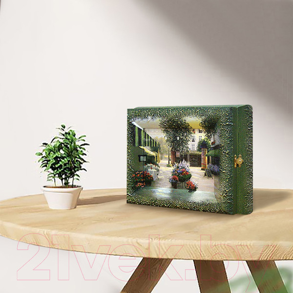 Изображение товара Ключница настенная Декарт Зеленый дворик с цветами и кафе 8Л0647