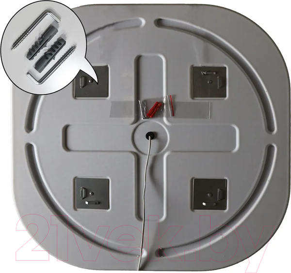 Изображение товара Зеркало Пекам Anna 80x80 / anna-80x80spcl (подсветка, двойной сенсор на прикосновение, подогрев, часы)