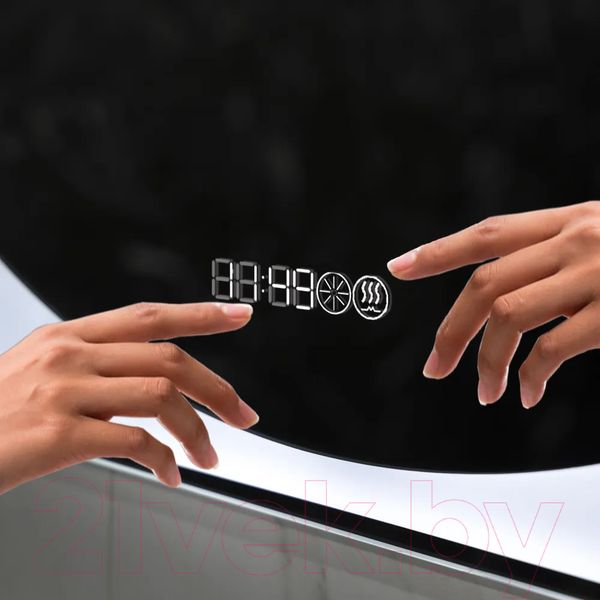 Изображение товара Зеркало Пекам Anna 60x80 / anna-60x80spcl (подсветка, двойной сенсор на прикосновение, подогрев, часы)