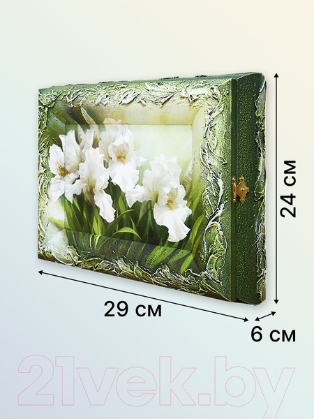 Изображение товара Ключница настенная Декарт Белые ирисы 8Л0819