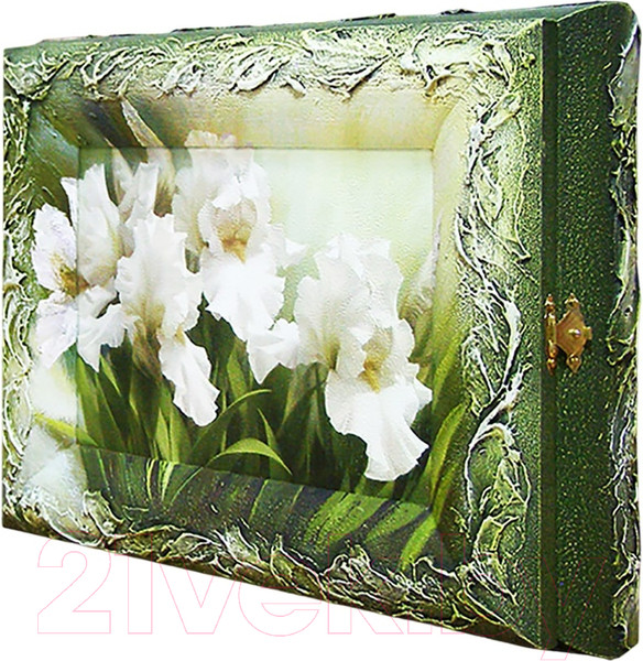 Изображение товара Ключница настенная Декарт Белые ирисы 8Л0819