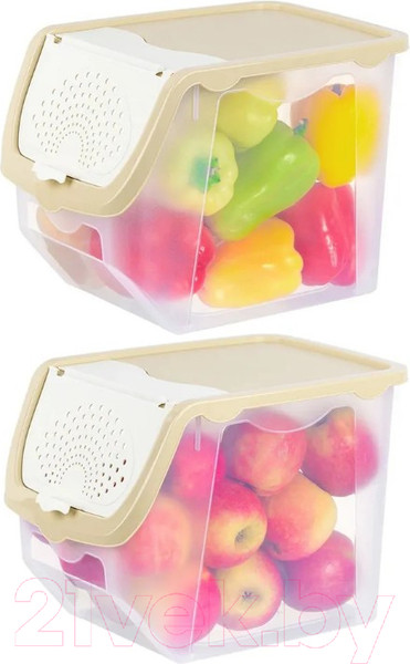 Изображение товара Набор контейнеров El Casa 506 / 640342_2 (2шт, прозрачный/бежевый)