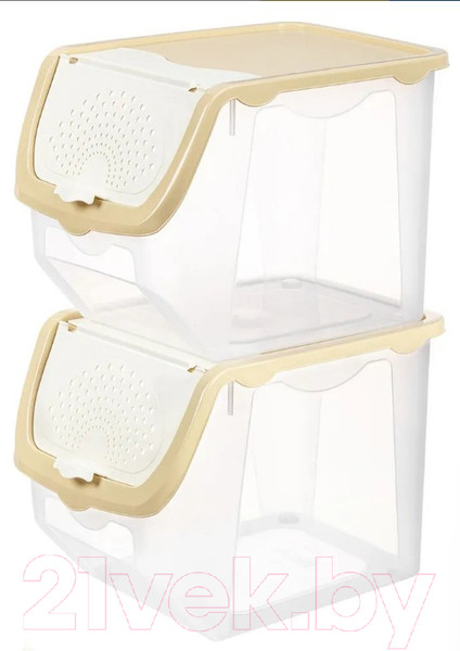 Изображение товара Набор контейнеров El Casa 506 / 640342_2 (2шт, прозрачный/бежевый)