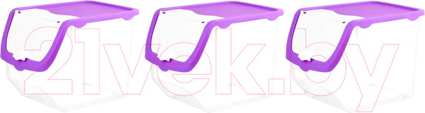 Изображение товара Набор контейнеров El Casa 506 / 640184_3 (3шт, прозрачный/фиолетовый)