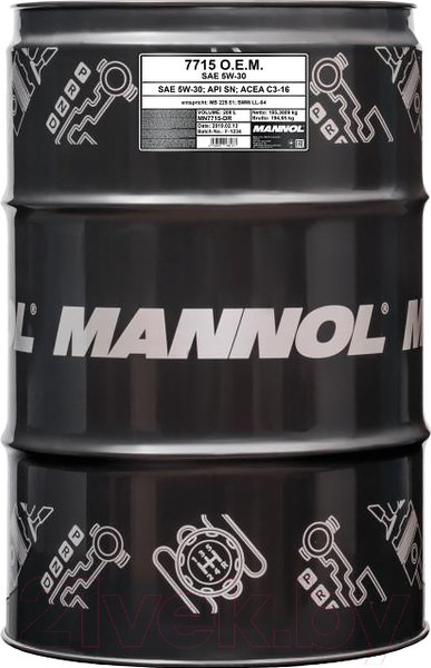Изображение товара Моторное масло Mannol OEM 5W30 SN/SM/CF / MN7715-DR (208л)