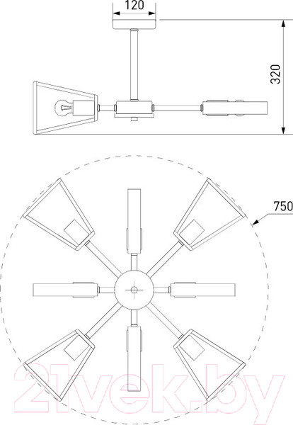 Изображение товара Люстра Евросвет Klark 70056/8 (черный)