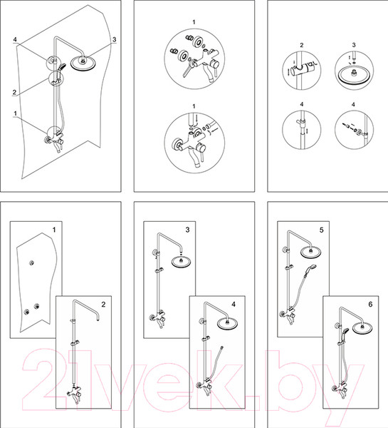 Изображение товара Душевая система со смесителем Wasserkraft A17701