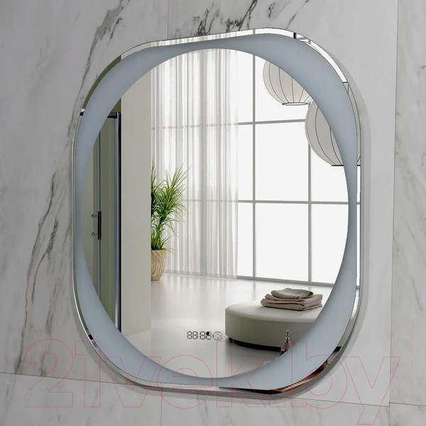 Изображение товара Зеркало Пекам Anna 80x80 / anna-80x80scl (с подсветкой, с сенсором на прикосновение, часами)