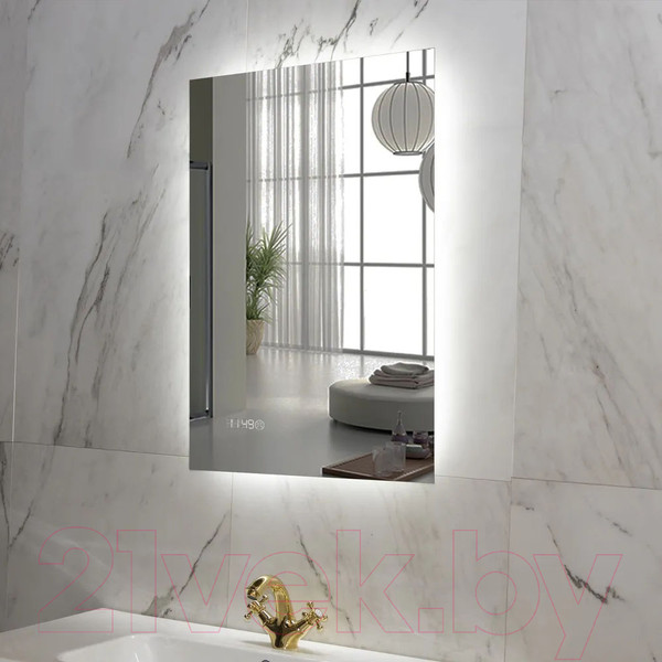 Изображение товара Зеркало Пекам Greta Fly 80x140 / GretaFly-80x140scl (с подсветкой, с сенсором на прикосновение, часами)