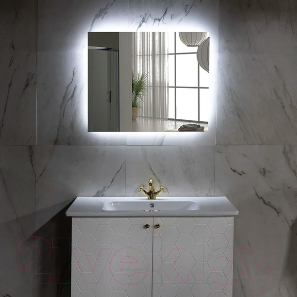 Изображение товара Зеркало Пекам Greta Fly 110x80 / GretaFly-110x80 (с подсветкой, с механической клавишей)