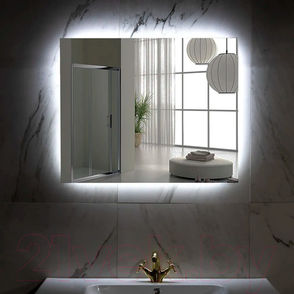 Изображение товара Зеркало Пекам Greta Fly 110x80 / GretaFly-110x80 (с подсветкой, с механической клавишей)