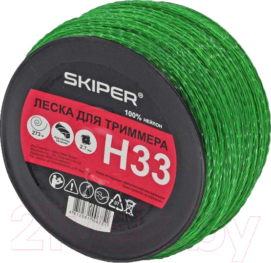 Изображение товара Леска для триммера Skiper H33 (зеленый)