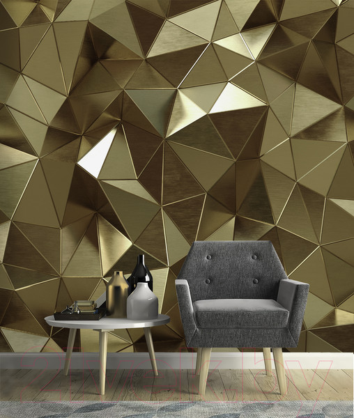 Изображение товара Фотообои листовые Vimala Треугольники в золоте (270x300)